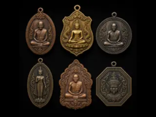 ชุดเหรียญพระเครื่องเนื้อโลหะหลายแบบ